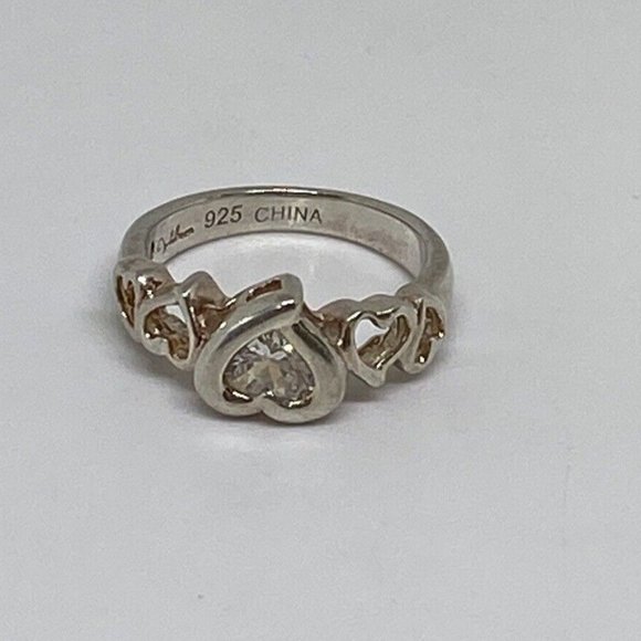 925 STERLING SILVER RING WITH CZ   SIZE  6.75  - Picture 4 of 10